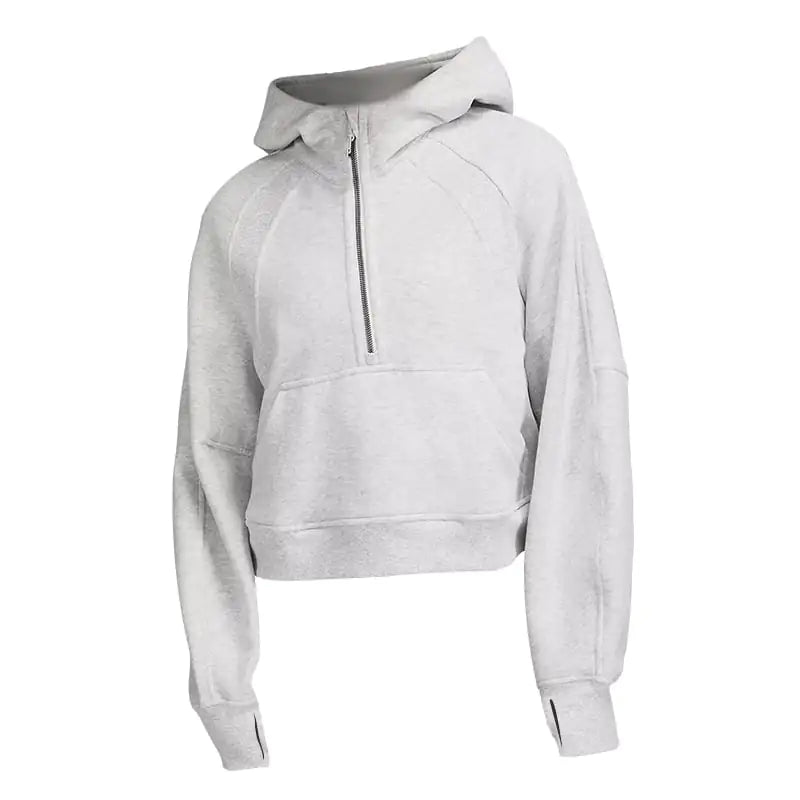 Women's Fleece Half Zip Hoodie for Sports Fitness