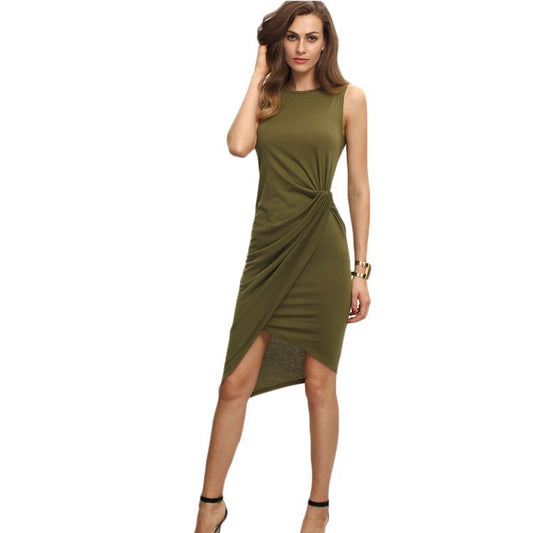 Green Waist Tie Dress
