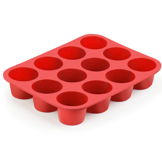 12-Cup Silicone Professional Non-Stick Popover Pans for Muffins Brownies and Baking