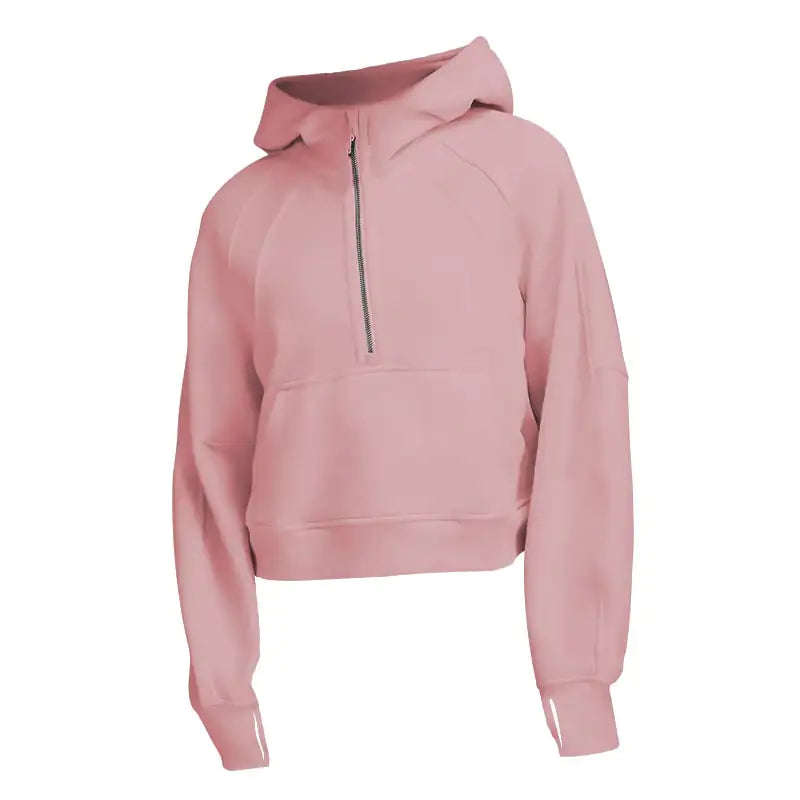 Women's Fleece Half Zip Hoodie for Sports Fitness