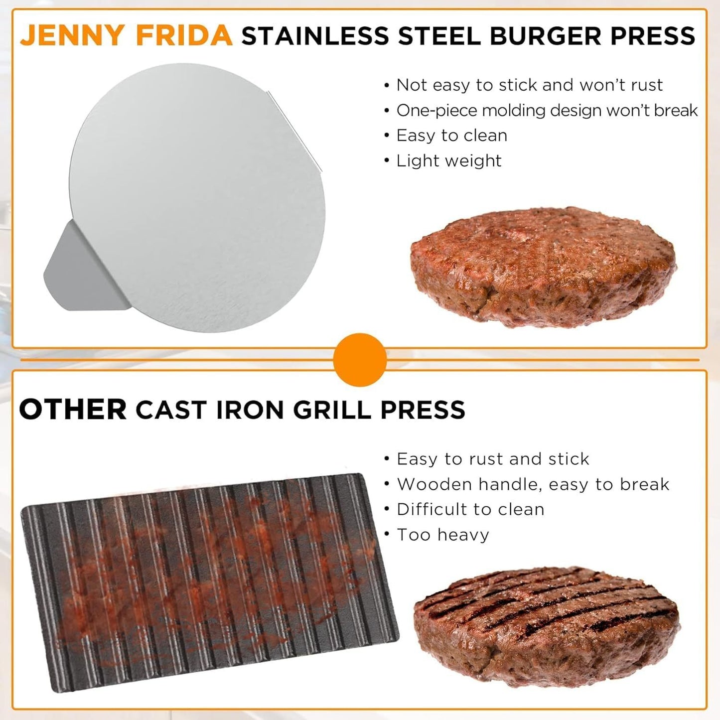 Stainless Steel Burger Press Kitchen Tool