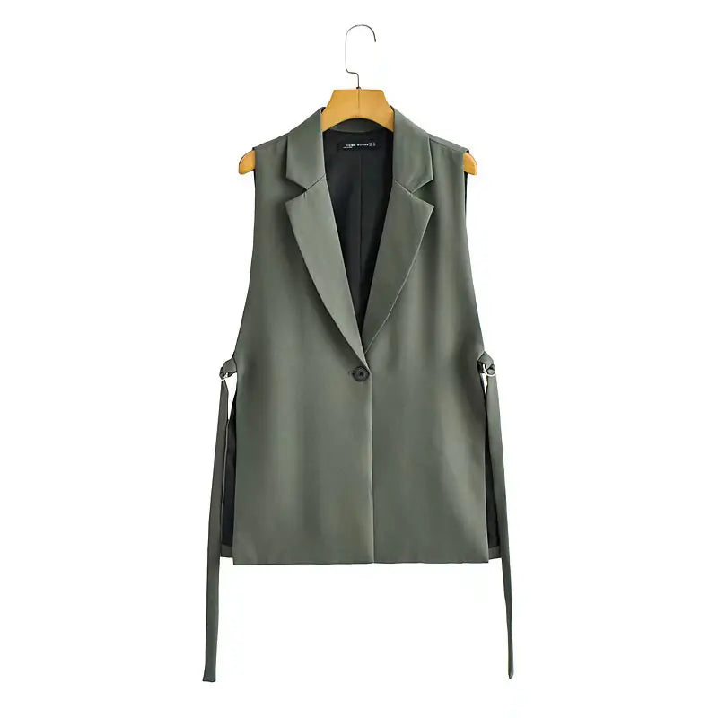 Autumn New Solid Color Vest with Split Design