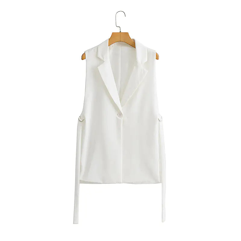 Autumn New Solid Color Vest with Split Design