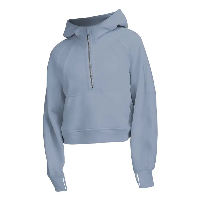 Women's Fleece Half Zip Hoodie for Sports Fitness