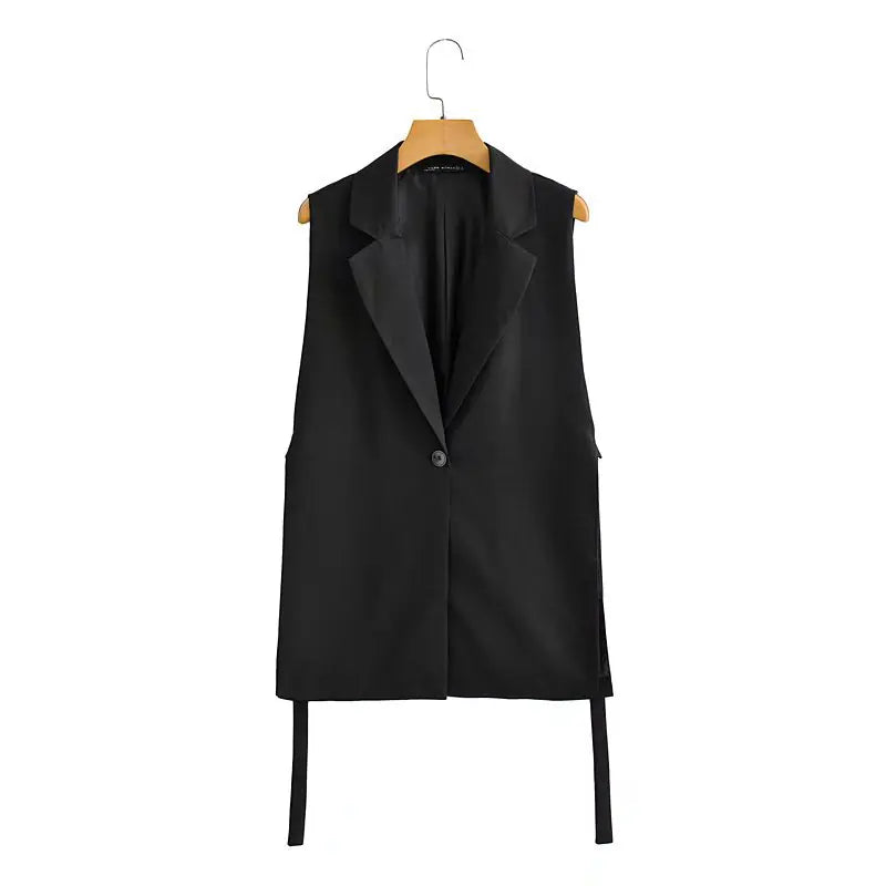 Autumn New Solid Color Vest with Split Design