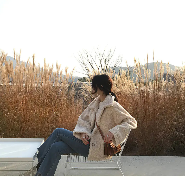 Chic Thick Faux Lamb Wool Jacket for Women