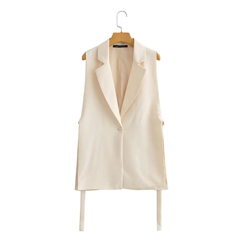 Autumn New Solid Color Vest with Split Design