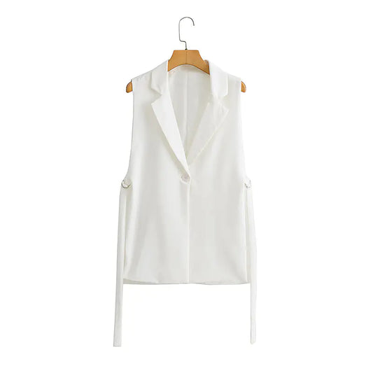 Autumn New Solid Color Vest with Split Design